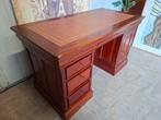 klassieke bureau, schrijftafel, desk, met lederen inleg,, Antiek en Kunst, Ophalen of Verzenden