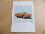 Folder Fiat 124 Sport Spider 1600, 1800, Type BS 1972, Gelezen, Ophalen of Verzenden, Overige merken, Fiat