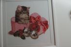 Christmas Kitten, geborduurd met lijst, Ophalen, Nieuw, Handborduren, Overige typen