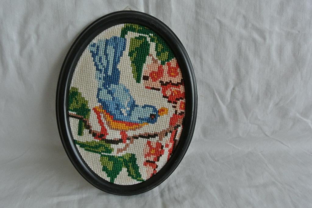 Borduurwerk vogel Brocante, Ophalen of Verzenden, Gebruikt, Overige typen