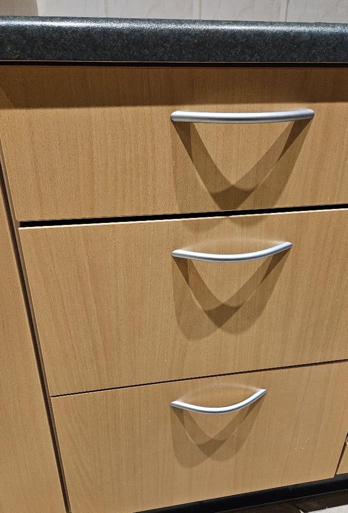 keuken, Huis en Inrichting, Keuken | Complete keukens, Gebruikt, Enkelwandige keuken, Bruin, Composiet, Ophalen