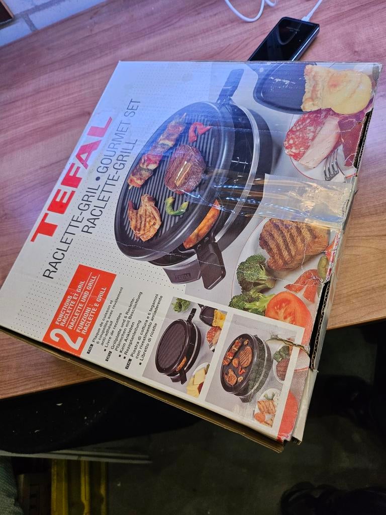 Tefal Grill Gebruikt - Raclette/Gourmet Set, Ophalen of Verzenden, Vaatwasmachinebestendig, Gebruikt, Tafelgrill