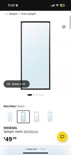 Spiegel Nissedal ikea zwart 65x150, Ophalen, Zo goed als nieuw, 150 tot 200 cm, Rechthoekig