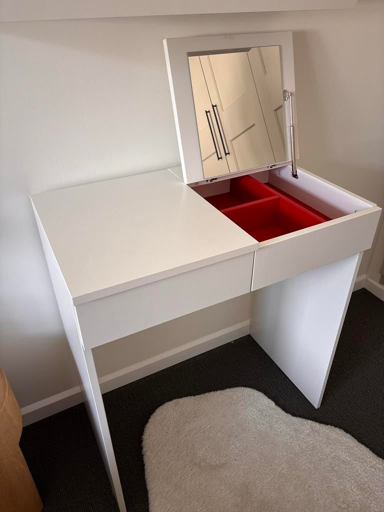 IKEA BRIMNES Toilettafel met spiegel en lade, Huis en Inrichting, Tafels | Kaptafels, Ophalen, 50 tot 100 cm, Zo goed als nieuw