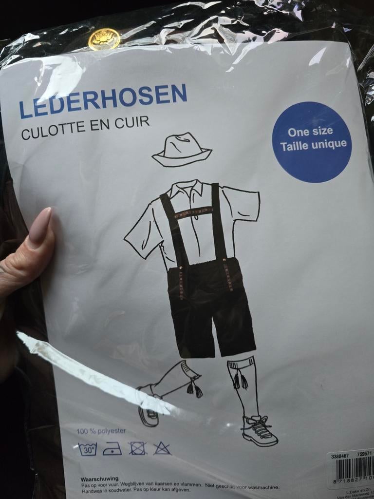 Nieuwe Bruine Lederhose - One Size.  14 beschikbaar, Kleding | Heren, Ophalen of Verzenden, Nieuw, Carnaval, Kleding