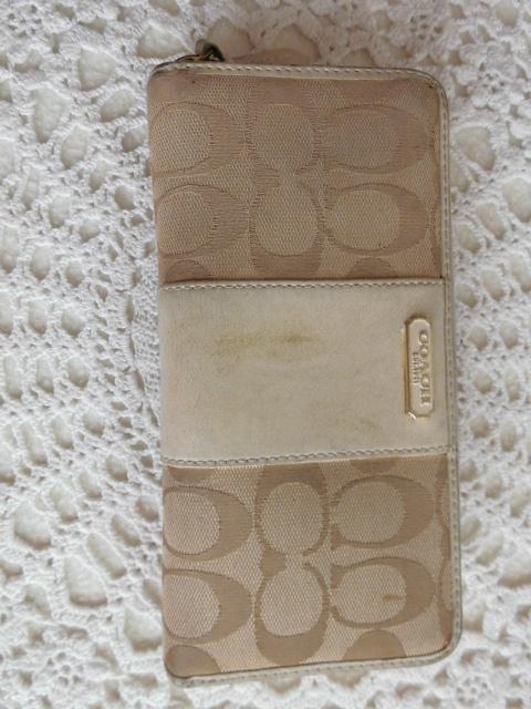 AUTHENTIEKE "COACH" ZIPPY PORTEMONNEE, Sieraden, Tassen en Uiterlijk, Portemonnees, Verzenden, Zo goed als nieuw, Beige, Overige merken