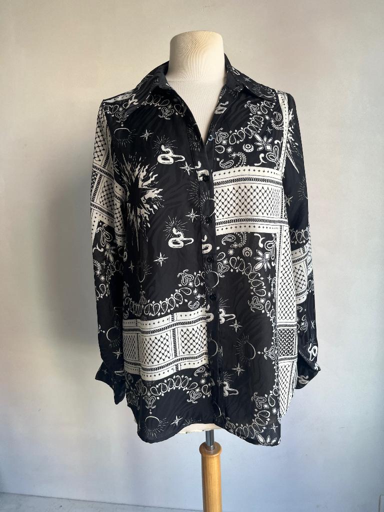 shoeby blouse zwart wit maat s, Verzenden, Zwart, Zo goed als nieuw, Shoeby