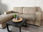 Hoekbank Zand - Inclusief poef, Huis en Inrichting, Banken | Bankstellen, Hoekbank, Ophalen of Verzenden, Zo goed als nieuw, 200 tot 250 cm