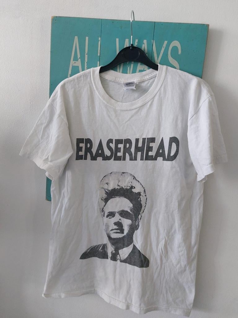 Vintage Shirt Eraserhead 70s Cult Classic Film - Maat S, Wit, Ophalen of Verzenden, Gedragen, Maat 46 (S) of kleiner