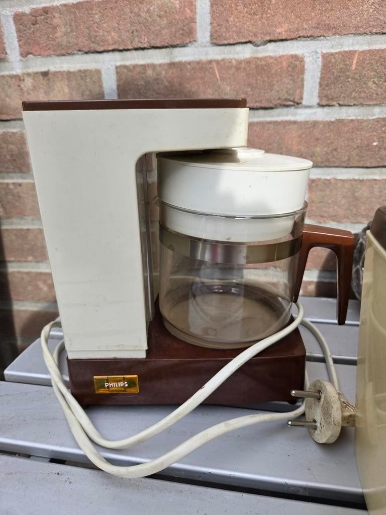 Vintage Philips Koffiezetapparaat - Retro Design, Ophalen, Gebruikt, Koffiemachine, Gemalen koffie