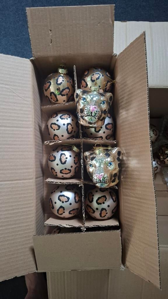 Kerstballen tijgerprint, Ophalen, Zo goed als nieuw