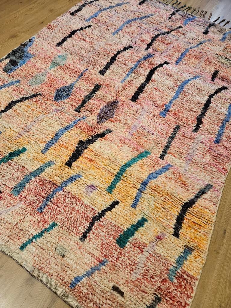 Handgeknoopt oosters tapijt berber Beni Mrirt 290x198, Info@SlatsAntiek.nl, Groen, Vof Slats Antiek, Ophalen of Verzenden