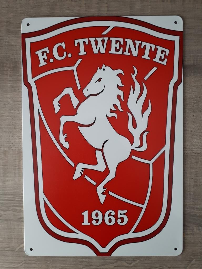 Fc Twente Enschede 20x30 cm Metalen Reclamebord, Ophalen of Verzenden, Nieuw, F.C. Twente