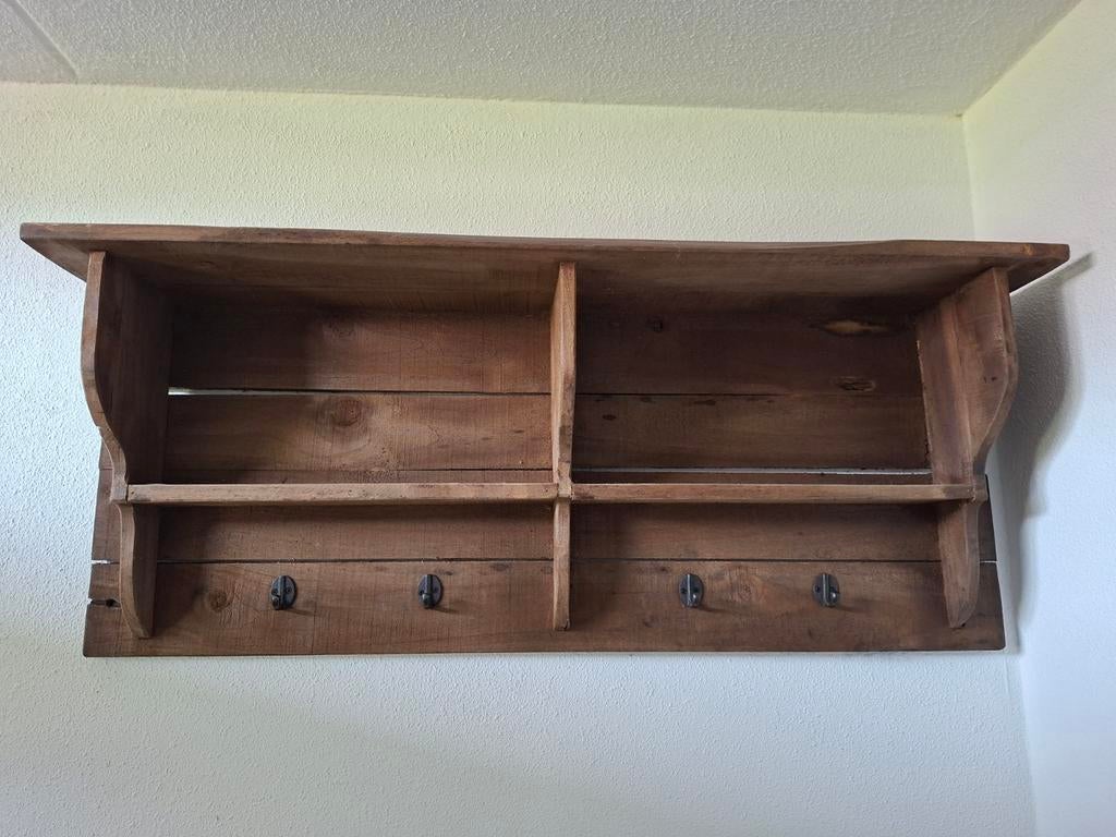Houten wandkapstok Landelijke/sobere stijl, Huis en Inrichting, Woonaccessoires | Kapstokken, Gebruikt, Minder dan 100 cm, Hout