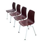 Vintage set van vier stoelen Elmar Flötotto Pagholz, Ophalen, Vintage stoelen, Gebruikt, Wit