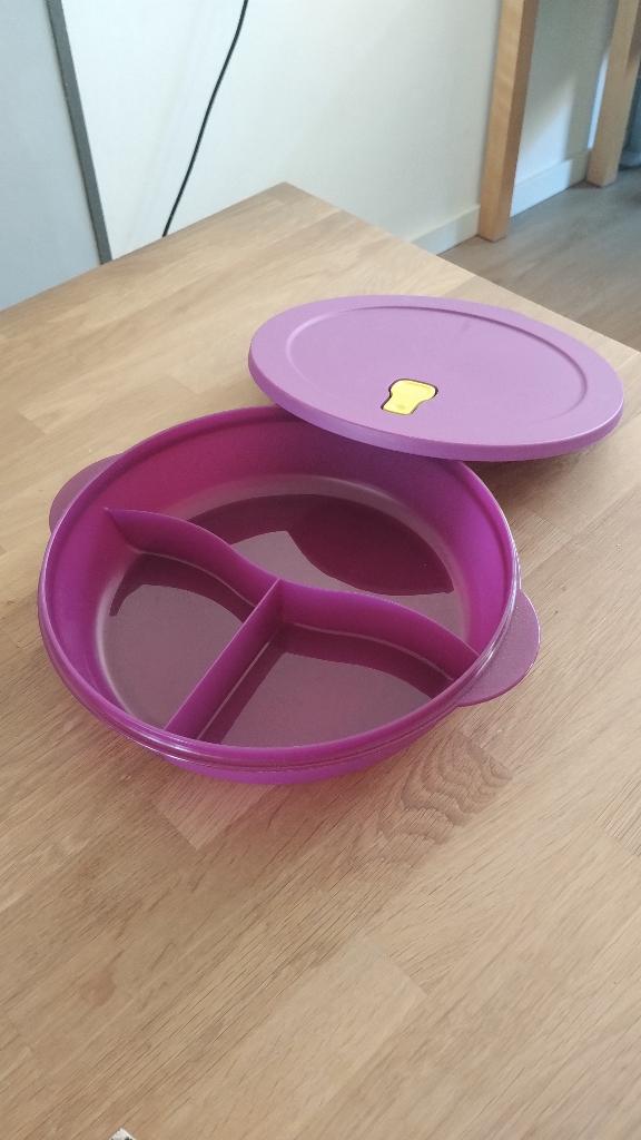 Tupperware warmhoudbord paars Retro, Huis en Inrichting, Ophalen, Zo goed als nieuw, Paars, Schaal