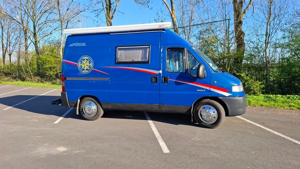Peugeot Boxer 2.5 TD Pössl Duet Camper, Caravans en Kamperen, Campers, Buscamper of Camperbus, Ringverwarming, Pössl, Tot en met 2