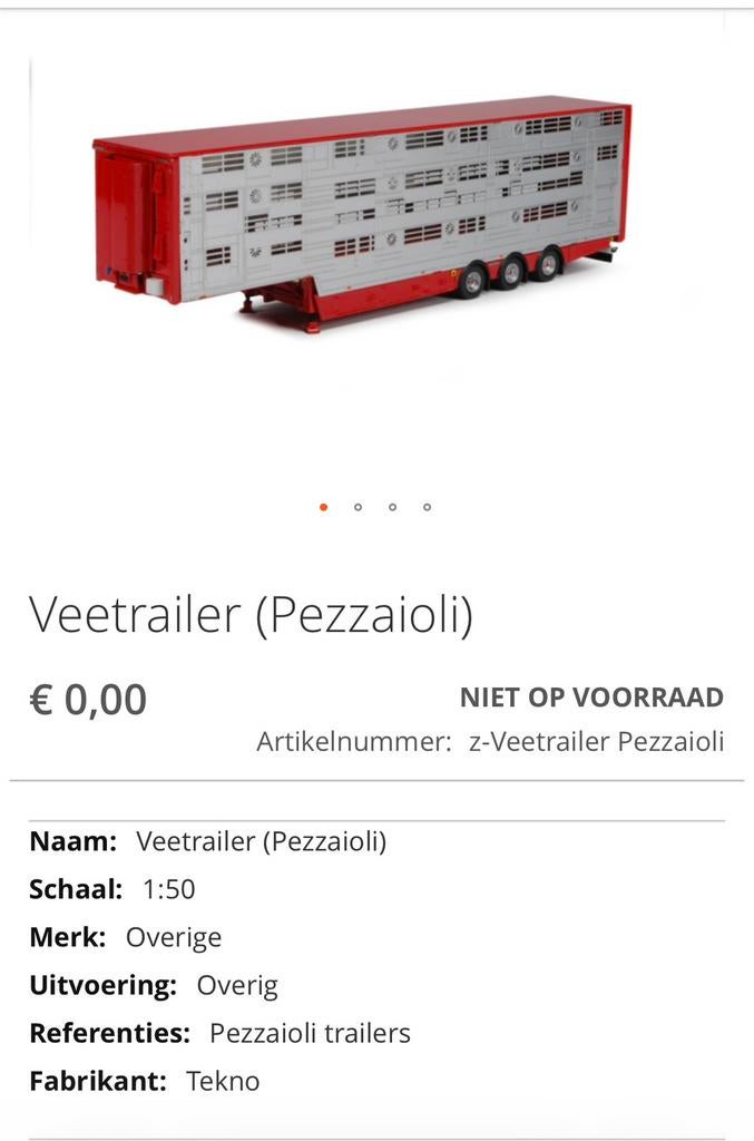 Gezocht pezzaioli trailer tekno, Ophalen, Nieuw