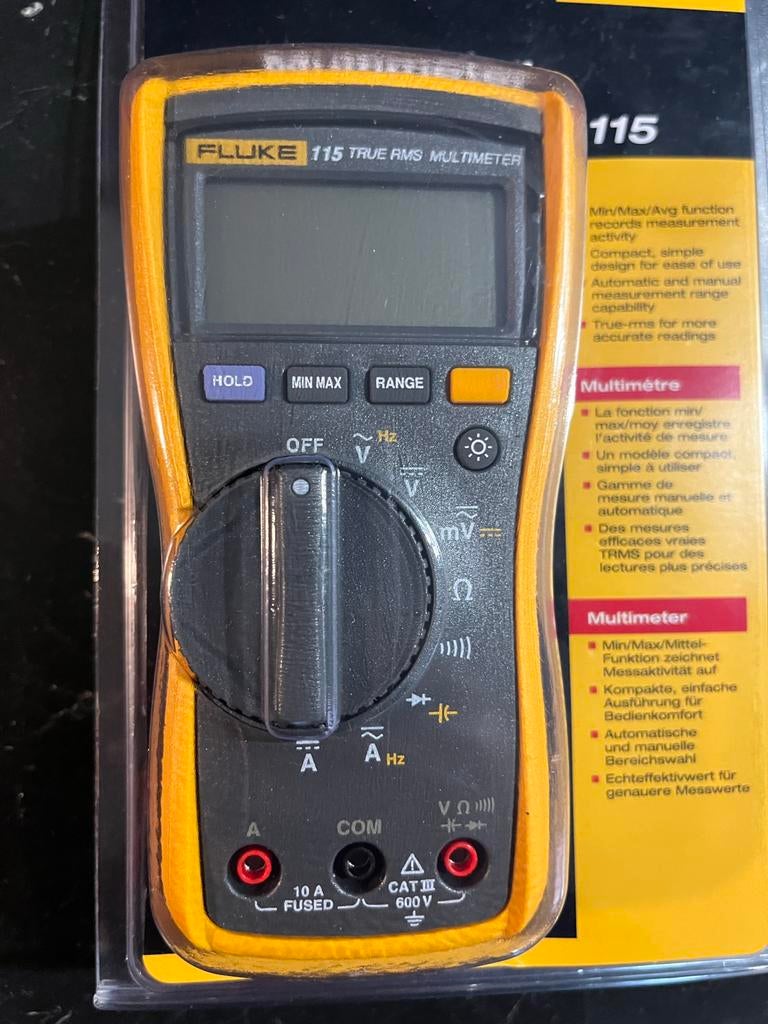 Fluke 115 True RMS Multimeter - Nieuw in verpakking, Doe-het-zelf en Verbouw, Meetapparatuur, Ophalen of Verzenden, Nieuw, Multimeter