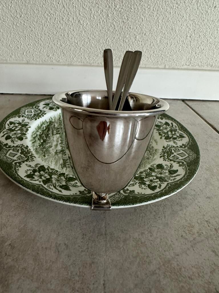 lepelvaasje lepel vaasje met klem verzilverd H7.5 x diam 6.5, Ophalen of Verzenden, Zo goed als nieuw