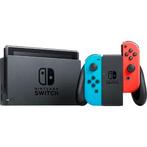 Nintendo Switch met Neon Blue/Red Joy-Cons & twee spellen, Spelcomputers en Games, Gebruikt, Met 2 controllers, Ophalen of Verzenden