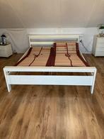 Ledikant met twee lattenbodems (80x200), Ophalen, Wit, Tweepersoons, 160 cm