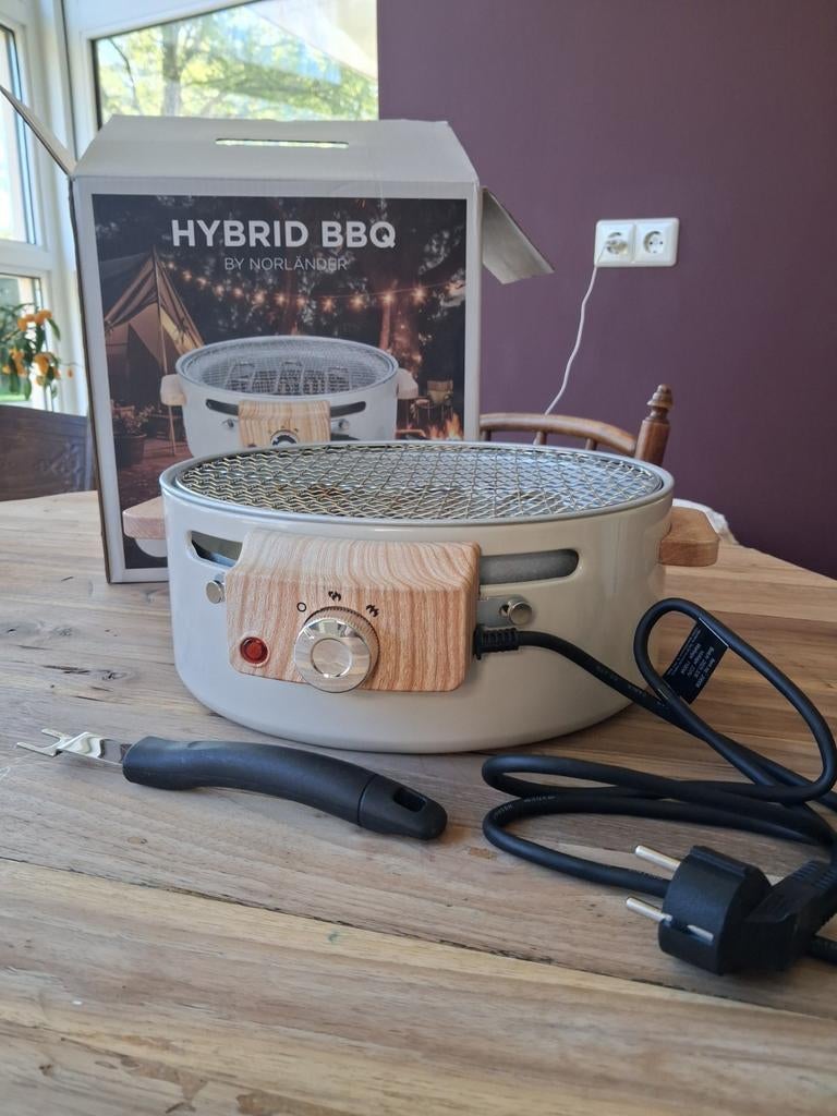 Norlander Hybrid BBQ: Elektrisch & Houtskool Tafel BBQ, Ophalen of Verzenden, Nieuw, Norlander, Met accessoires