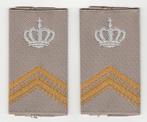 Set rangen epauletten Sergeant 1e kl Instructeur (Desert), Ophalen of Verzenden, Landmacht, Nederland, Embleem of Badge