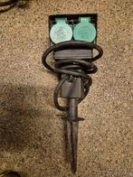 Buiten stopcontact met grondpin - Waterbestendig, Kunststof, Gebruikt, Overige typen, Ophalen of Verzenden