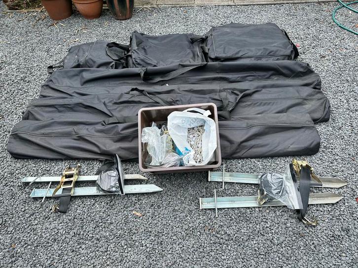 Outmate Ultimate Edition tent 4x6m wit/zwart, incl. stormset, Caravans en Kamperen, Tenten, meer dan 6, Gebruikt, Ophalen of Verzenden