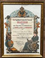 lijst oorkonde 1927 verlaten lagere school wapen Deventer, Ophalen