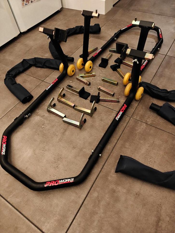 2x Proworks Paddock Standaard + accessoires, Motoren, Accessoires | Onderhoudsmiddelen, Ophalen