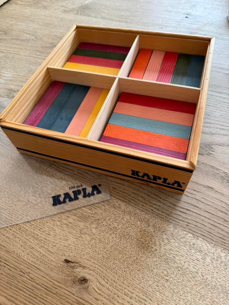 KAPLA octocolour set 100 stuks in houten kist, Kinderen en Baby's, Speelgoed | Bouwstenen, Ophalen, Gebruikt, Overige merken