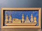 Thaise 7-dagen Boeddha schilderij – Blauwe achtergrond, Ophalen of Verzenden, Zo goed als nieuw, Overige typen, Boeddhisme