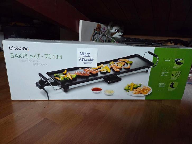 Nieuwe Blokker Bakplaat 70cm, Witgoed en Apparatuur, Grillplaten, Nieuw, Tafelgrill, Vaatwasmachinebestendig, Ophalen of Verzenden