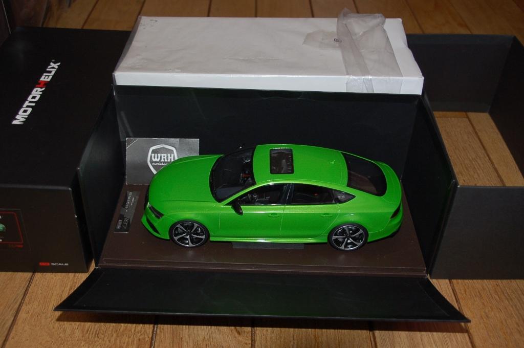 1:18 AUDI RS7 green Motorhelix resin LTD50 WRH, Verzenden, Zo goed als nieuw, Auto, Overige merken