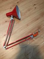 Retro bureaulamp - jaren '60-'70 - rood/oranje - lamp klem, Ophalen of Verzenden, Huis en Inrichting