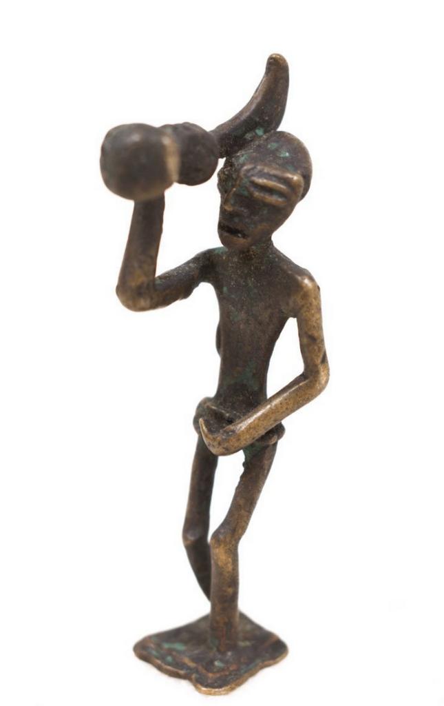 Goudgewichtfiguur Ghana brons, Ophalen of Verzenden
