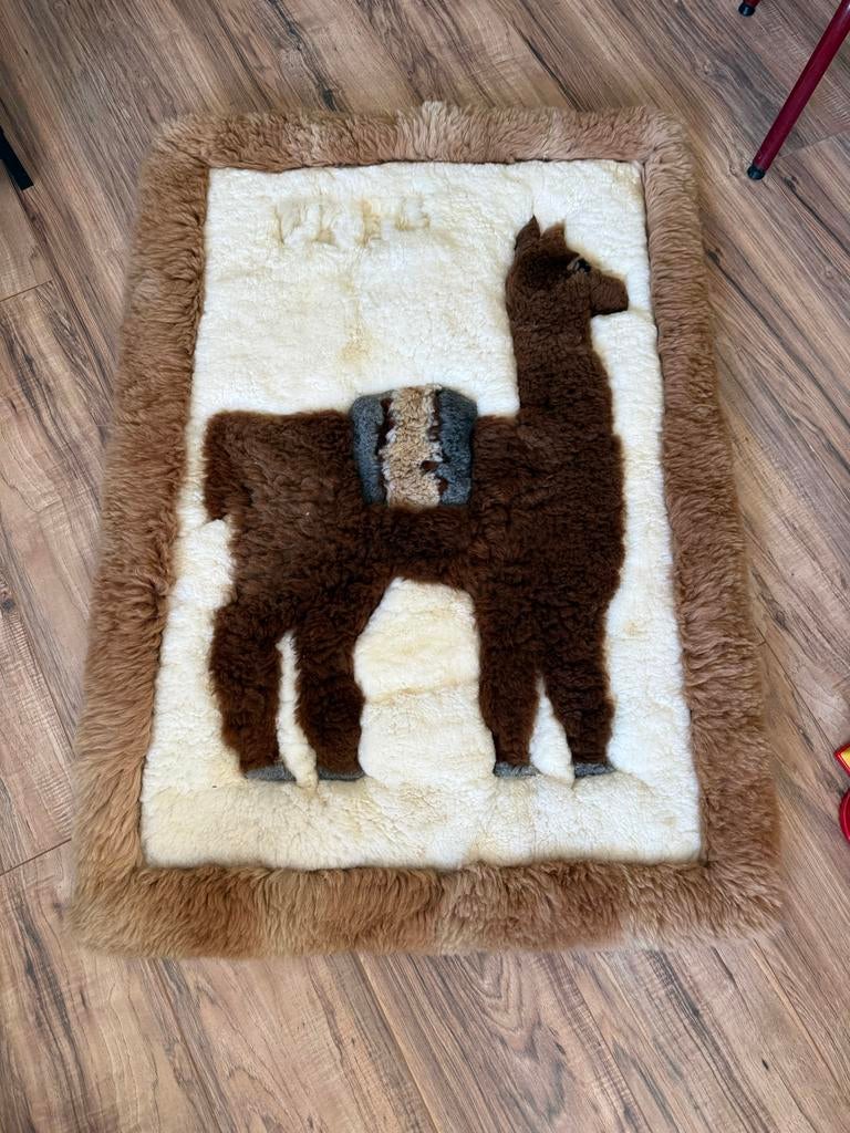 Handgemaakt kleed met alpaca voor aan de muur, Huis en Inrichting, Stoffering | Tapijten en Kleden, Ophalen, Gebruikt, 100 tot 150 cm