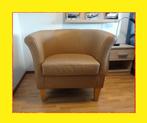 Club fauteuiltje leer in nieuwstaat, Huis en Inrichting, Fauteuils, Ophalen, 75 tot 100 cm, Zo goed als nieuw, Leer
