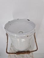 Oude Emaille Toiletpot / Po met Deksel | Vintage |  1930/50, Antiek en Kunst, Antiek | Emaille, Ophalen of Verzenden