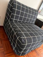 IKEA LYCKSELE LÖVÅS slaapfauteuil met geruite hoes, Huis en Inrichting, Slaapkamer | Slaapbanken, Gebruikt, Eenpersoons, Zwart