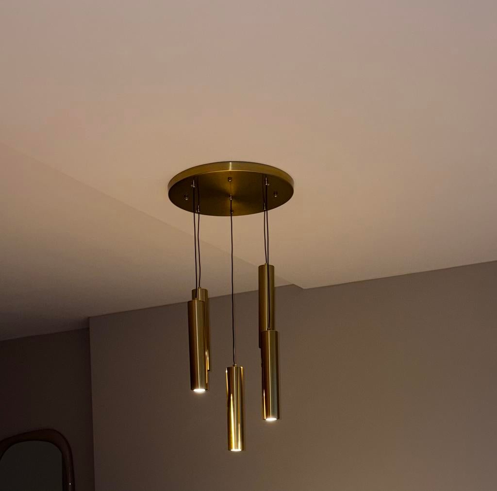 Mooie plafondlamp messing goud, Ophalen, Zo goed als nieuw