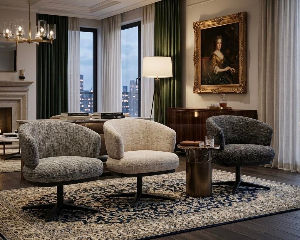 Draaibare armstoel Perca van Tower Living., Overige kleuren, MODERN TIJDLOOS, Nieuw, Ophalen of Verzenden