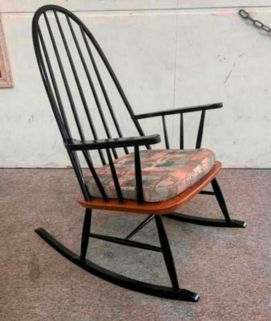 Schommelstoel Vintage Ilmari Tapiovaara Rocking chair 60s., Huis en Inrichting, Fauteuils, Ophalen of Verzenden