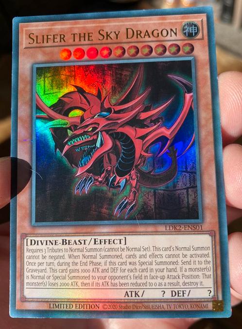 Yu-Gi-Oh! Slifer the Sky Dragon LDK2 Limited Edition !, Hobby en Vrije tijd, Verzamelkaartspellen | Yu-gi-Oh!, Gebruikt, Losse kaart