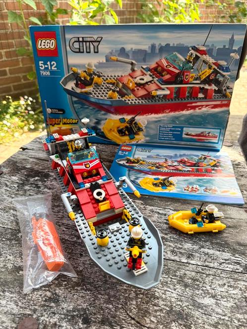 Lego City 7906 Brandweerboot Incl Nieuwe Motor!, Kinderen en Baby's, Speelgoed | Duplo en Lego, Zo goed als nieuw, Lego, Complete set