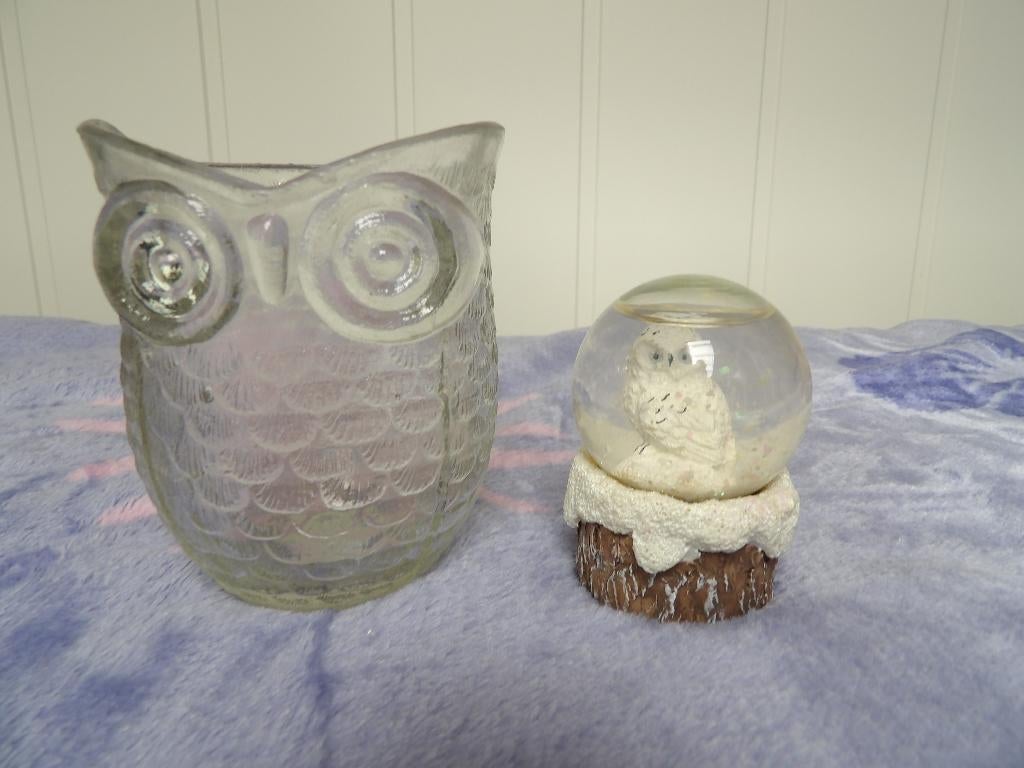 nieuw uilen set waxinelichthouder + schuddebol, Overige materialen, Nieuw, Ophalen of Verzenden, Kandelaar