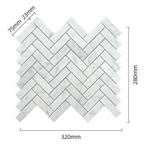 Mozaiëk  Lines Cambric  Carrara C visgraat 23x72x10mm matt, Nieuw, Ophalen of Verzenden, 10 m² of meer, 20 tot 40 cm