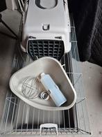 Konijnenhok incl vervoersmand en accessoires, Dieren en Toebehoren, Zo goed als nieuw, Hok, 75 tot 110 cm, Ophalen